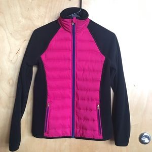 NWT Ralph Lauren Zip Up Fleece Pink and Black  XS